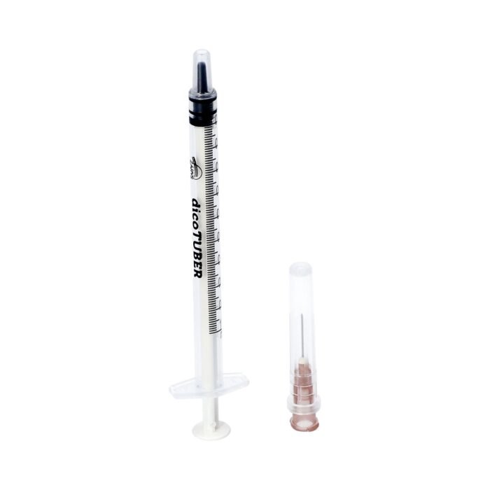 Dicotuber_tuberkulino švirkštas su adata, baltas stūmoklis, sterilus, 1 ml, 0,45 x 13, be ftalatų_a100