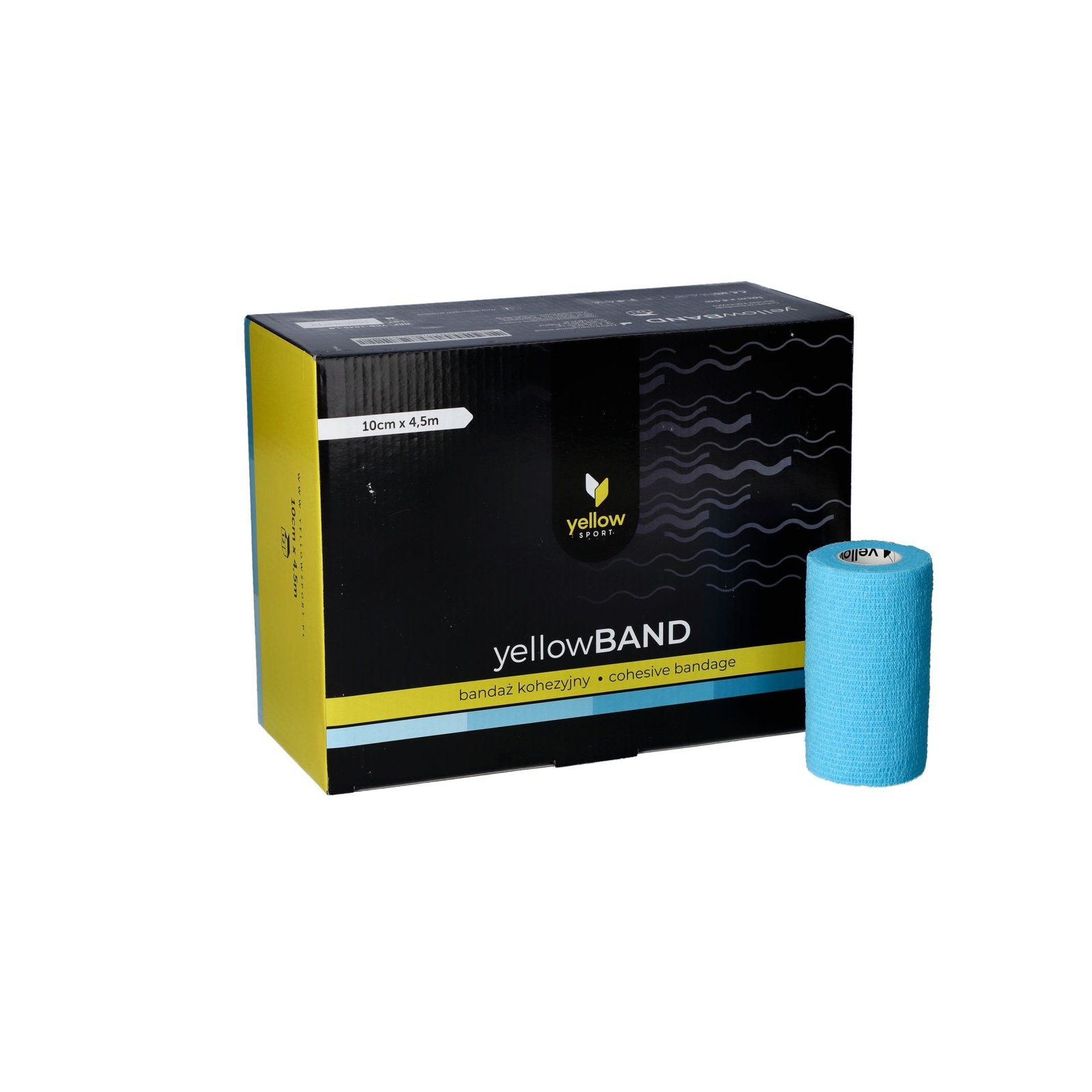 Yellowband_kohezyvinis tvarstis, nesterilus, 10 cm x 4,5 m, šviesiai mėlynas