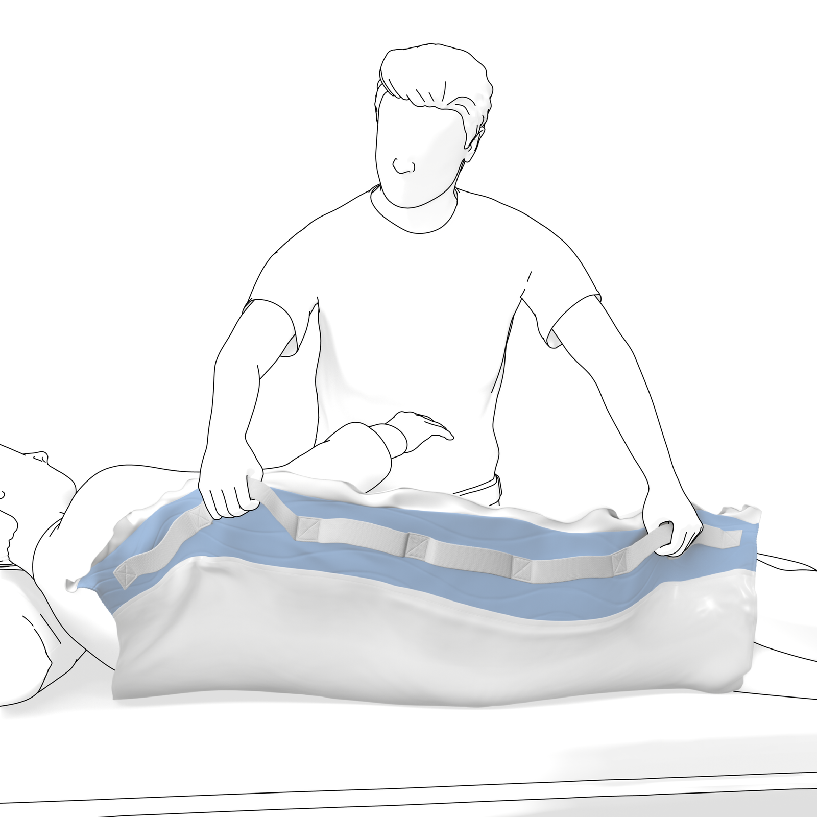 Absorbuojantis daugkartinis paklotas su rankenomis
ir slidžiu pagrindu - Image 3