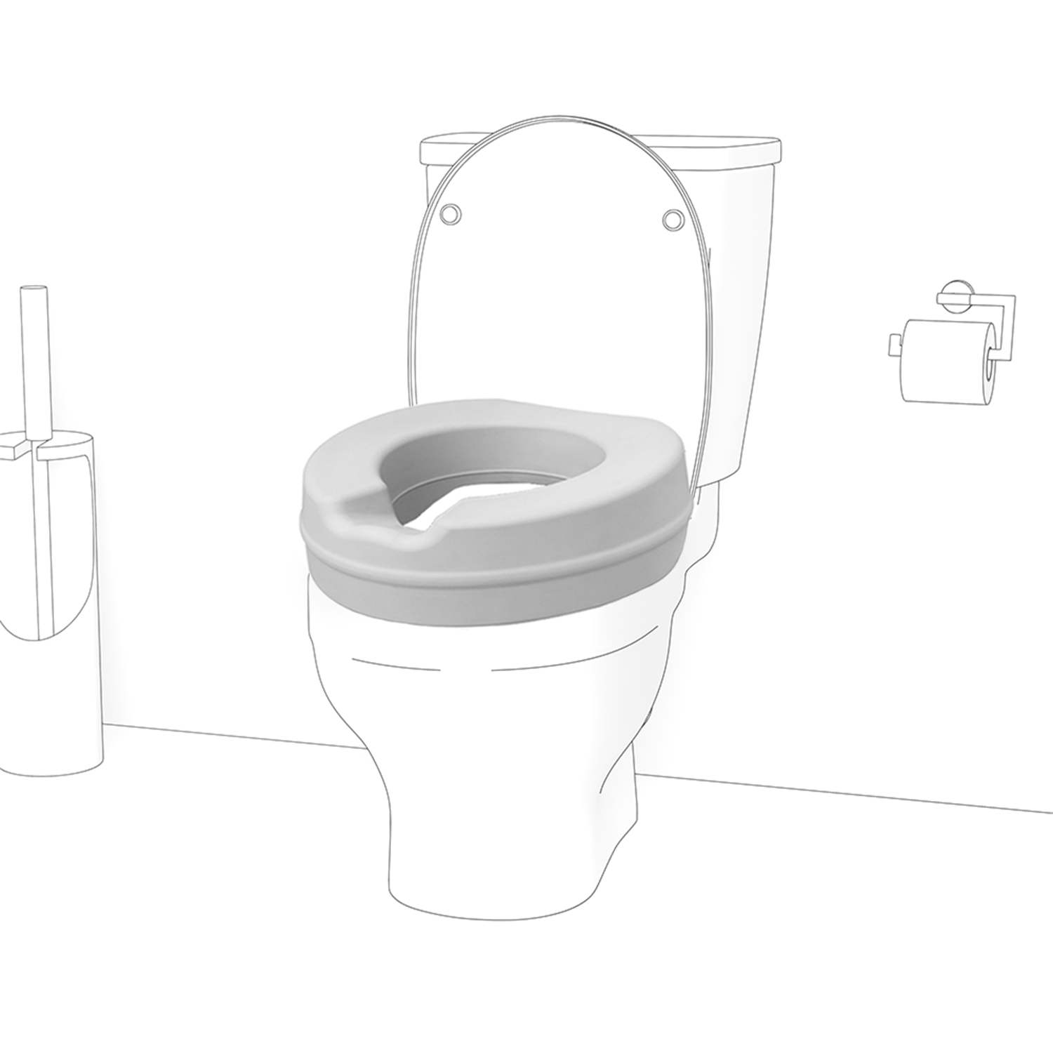 Minkštas tualeto paaukštinimas, aukštis 11 cm