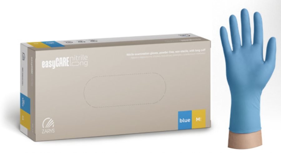easyCARE nitrile long – 6,5g. nitrilinės pirštinės su ilgu rankogaliu, 300 mm, 100 vnt.