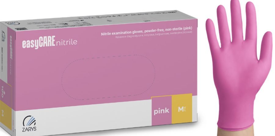 easyCARE nitrile pink – 3,5g. rožinės diagnostinės nitrilinės pirštinės, 100 vnt.
